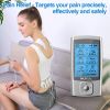 TEC.BEAN EMS TENS Unit Muscle Stimulator with 16 Modes;  Rechargeable TENS Machine;  8 Pcs Electrode Pads