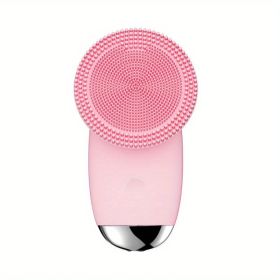 CONESN Electric Facial Cleansing Brush,Silicone Facial Cleansing Brush, Electric Silicone Face Brush, Sonic Facial Cleansing Brush For Makeup Remover (Material: ABS+Silicone, Color: Pink)