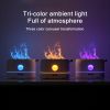 3D Flame Humidifier, Portable Silent Aromatherapy Essential Oil Diffuser With Flame Night Light For Home, Office, Kids Bedroom